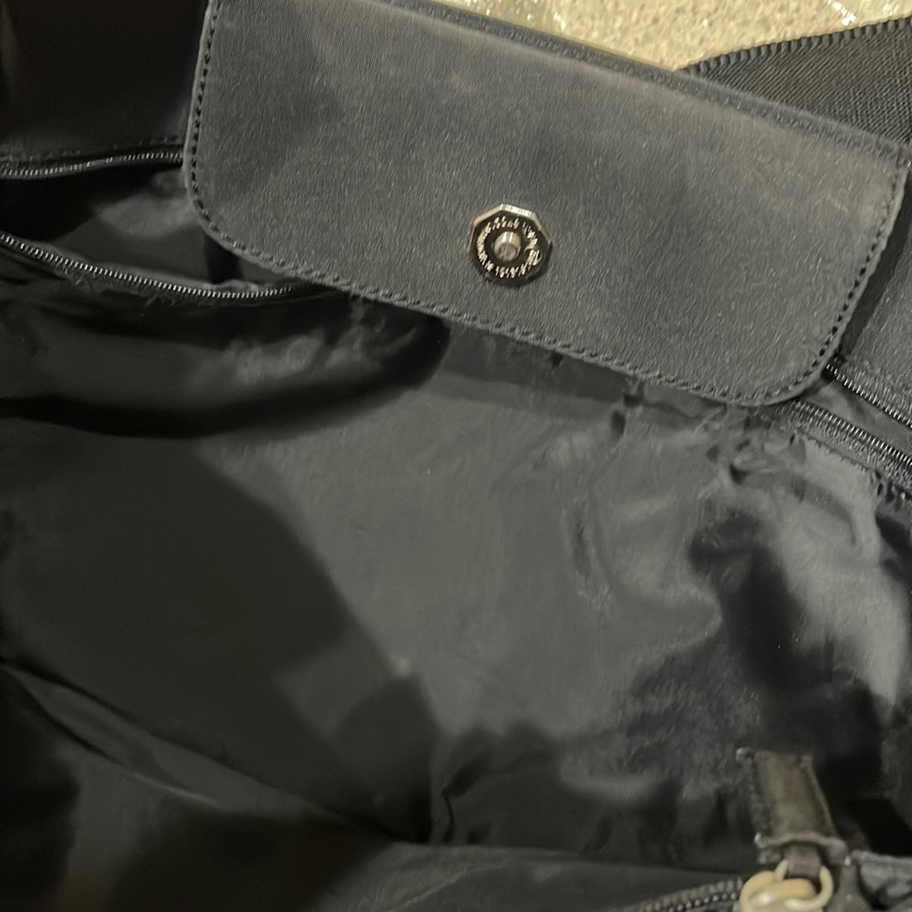 Old Navy Black nylon tote bag. Great pockets and compartments. Sturdy Strap - Picture 9 of 12